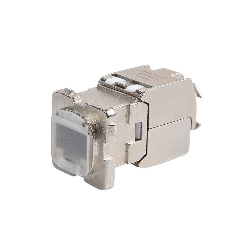 SMT-1046T8C6A-AU 180 Degree Shielded CAT6A Keystone Jack With Know-Down Shutter