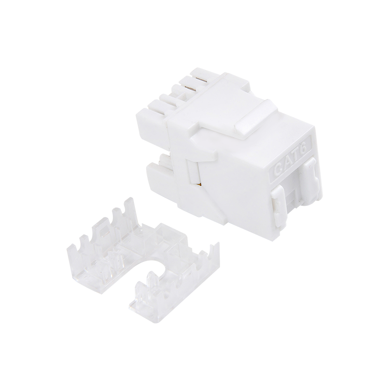 SMT-1021D8C6(B) 180 Degree CAT6 Keystone Jack With Shutter 110 & Krone IDC