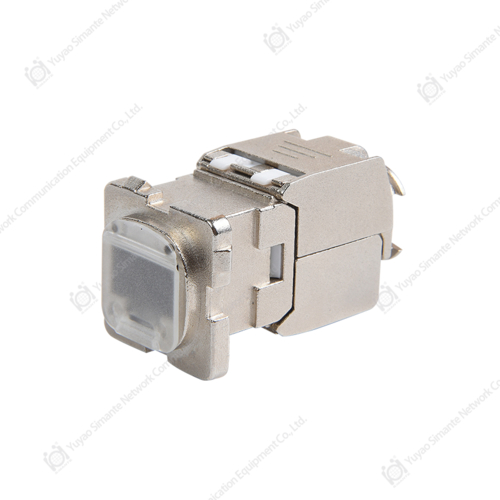 SMT-1046T8C6A-AU 180 Degree Shielded CAT6A Keystone Jack With Know-Down Shutter